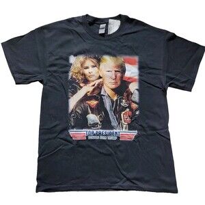 NWT Trump Top Gun Parody Top President Men's Short Sleeve Tee, L